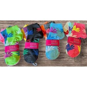 Marajuana Socks 420 Pot Weed Herb 12 Pair Footies ankle (set 0007) 9-11 Adult